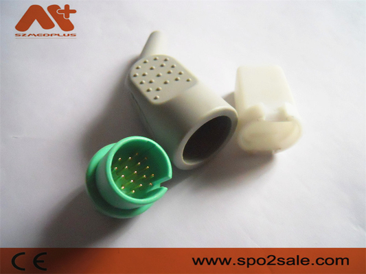 Konektor EKG/EKG yang kompatibel Kabel EKG/EKG Spacelabs dengan warna hijau 17pin