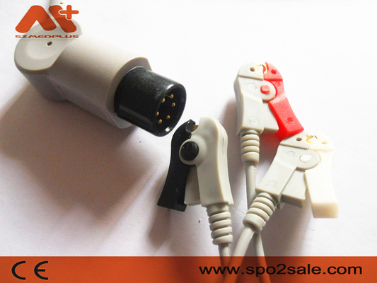 Szmedplus AAMI ECG Cables Dan Leadwires 6 Pin 3 Lead Ecg Cable TPU AHA Clip
