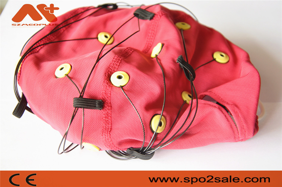 Neurofeedback EEG Cable Red Integrated 20 Leads EEG Cap Untuk Mesin EEG