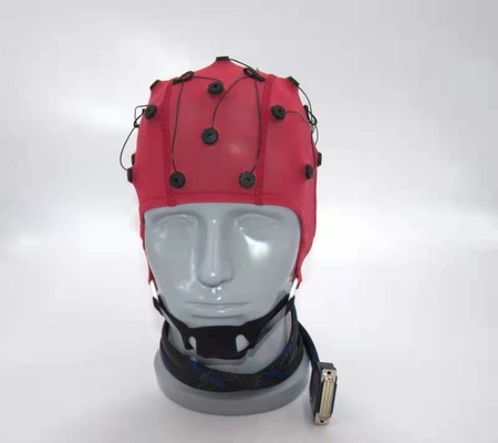 Neurofeedback EEG Cable Red Integrated 20 Leads EEG Cap Untuk Mesin EEG