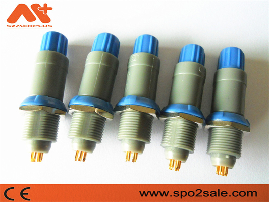 (S21M07-P05MJG0-527S) 1P tarik push 5 pin konektor plastik takik tunggal, Shell Abu-abu, Lengan Biru, untuk kabel 5.0mm