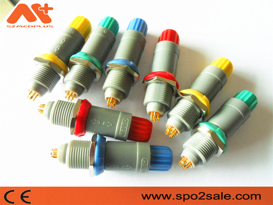 1P Pull Push 6Pin Plastik Plug Grey Shell Grey Sleeve untuk 5.00mm Kabel Konektor Perangkat Medis