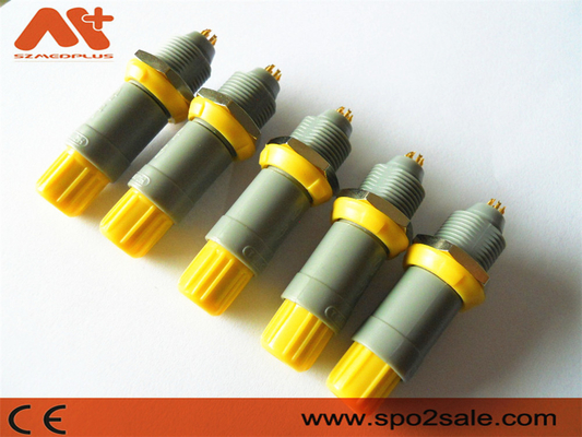 (G51MC7-P08LFD0-0040) 1P tarik dorong 8 pin soket plastik, Shell Abu-abu, Kuning, kunci ganda 60