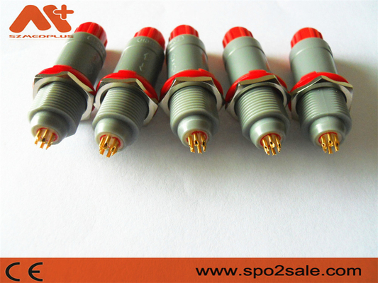 1P Pull Push 6 Pin Plastik Konektor, Grey Shell, Merah, Dual 60 Kunci untuk Aplikasi Medis