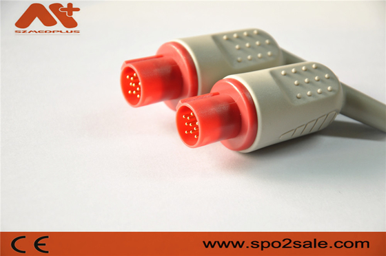 Konektor IBP kompatibel untuk kabel adaptor IBP Hellige dengan 10 pin warna merah