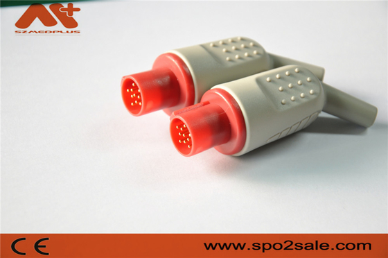 Konektor IBP kompatibel untuk kabel adaptor IBP Hellige dengan 10 pin warna merah