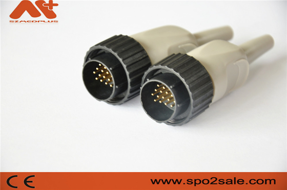 Konektor EKG yang kompatibel dengan kabel EKG 10-lead Kenz dengan warna hitam 16pin