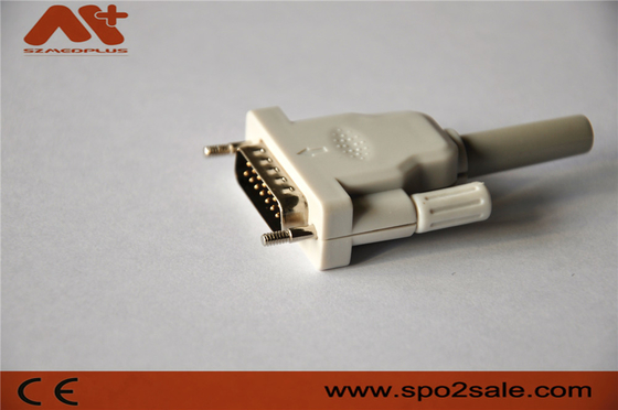 Konektor EKG yang kompatibel dengan kabel EKG Bionet/Edan/Schiller 15pin 10-lead dengan warna Abu-abu