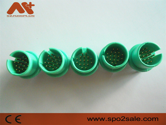 Konektor EKG/EKG yang kompatibel Kabel EKG/EKG Spacelabs dengan warna hijau 17pin