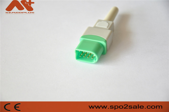 Konektor EKG 12Pin untuk aksesori medis monitor pasien Datascope dengan warna hijau