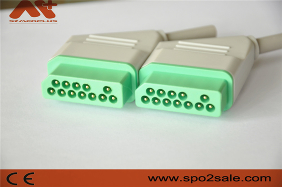 Konektor EKG untuk monitor pasien Nihon Kohden, hijau, adaptor nilon, 12 pin