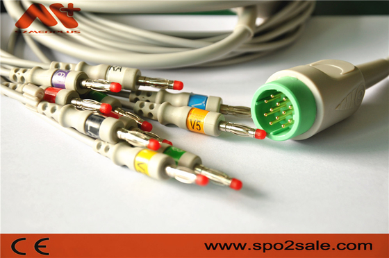 Kabel EKG Sambungan Langsung Kompatibel MEDTRONI untuk Lifepak 11, Lifepak 12, Lifepak 15, Lifepak 20