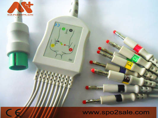 Kabel EKG Sambungan Langsung Kompatibel Spacelabs Untuk Spacelabs 90367, 90369, 90496, 91496, Ultraview