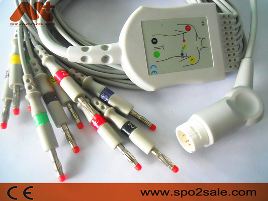 Kabel EKG Sambungan Langsung Kompatibel Philips untuk Codemaster 100, MRx