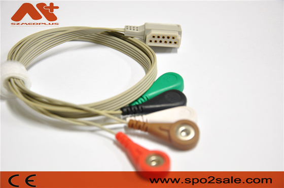 11 Pin Telemetri 5 Kabel EKG Timbal Philips M4725A Perekam Holter Bekas