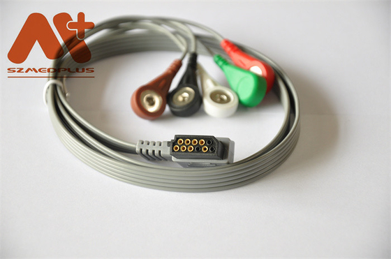 Kabel Holter EKG Kompatibel Philips 989803157491 5 Snap Lead