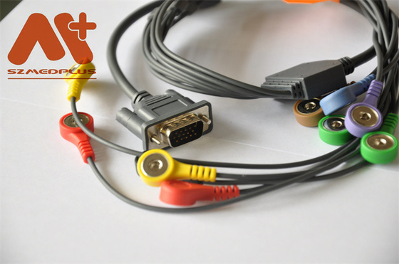 CE Holter Recorder DMS 300-3A AHA ECG Cable 10 Lead Snap Plug
