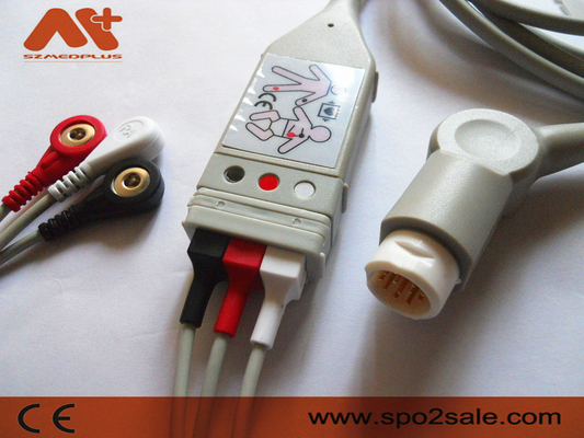3 Kabel Pasien EKG Timbal 12 Pin Philips M1500A Monitor Pasien Bekas