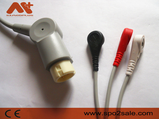 Kabel Pasien ECG 3 Lead Snap One Piece yang Kompatibel dengan Philips - M1972A