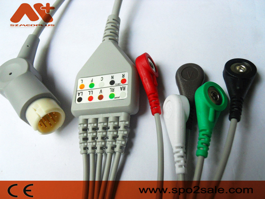 Kabel EKG Sambungan Langsung 5 Lead Snap yang Kompatibel dengan Philips - M1977A