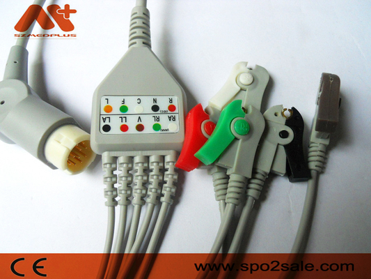 Kabel EKG Sambungan Langsung 5 Klip Timbal yang Kompatibel dengan Philips - M1975A