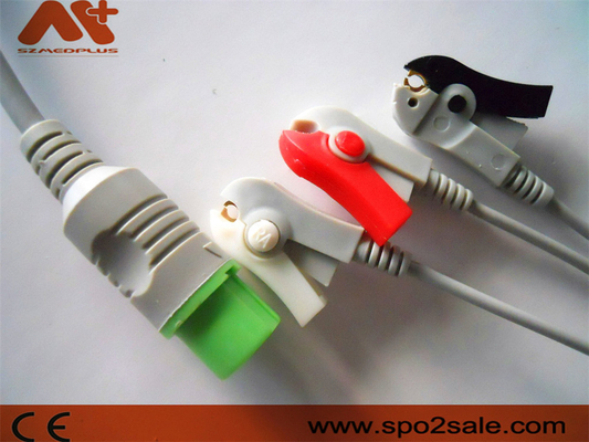 Fukuda Denshi Kompatibel 3 Klip Timbal Sambungan Langsung Kabel EKG untuk Dynascope DS-5100, DS-5100E, DS-5300W, DS-5400, DS-7001