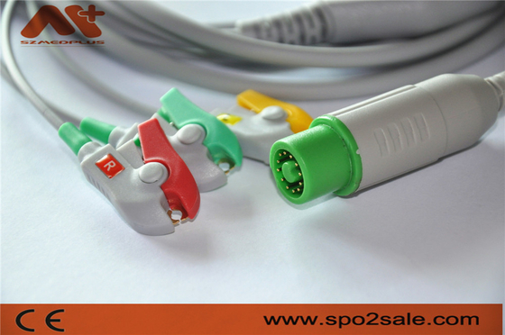 Fukuda Denshi Kompatibel 3 Klip Timbal Sambungan Langsung Kabel EKG untuk Dynascope DS-5100, DS-5100E, DS-5300W, DS-5400, DS-7001