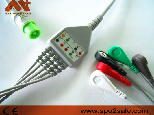 Fukuda Denshi Kompatibel 5 Lead Snap Kabel EKG Sambungan Langsung untuk Dynascope DS-5100, DS-5100E, DS-5300W, DS-5400, DS-7001