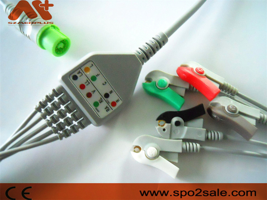 Fukuda Denshi Kompatibel 5 Klip Timbal Sambungan Langsung Kabel EKG untuk Dynascope DS-5100, DS-5100E, DS-5300W, DS-5400, DS-7001