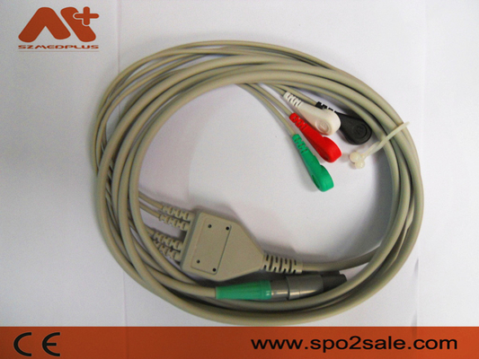 Petas 165R, 260R, 300, K-250, KMA160R Kompatibel 4 Lead Snap Kabel EKG Sambungan Langsung