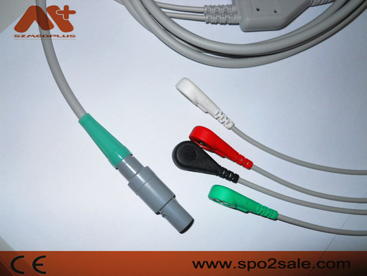 Petas 165R, 260R, 300, K-250, KMA160R Kompatibel 4 Lead Snap Kabel EKG Sambungan Langsung