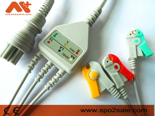 Omron > Colin BP-88S, BP-S510, M9500, Press Mate Advantage Kompatibel 3 Klip Timbal Kabel EKG Sambungan Langsung