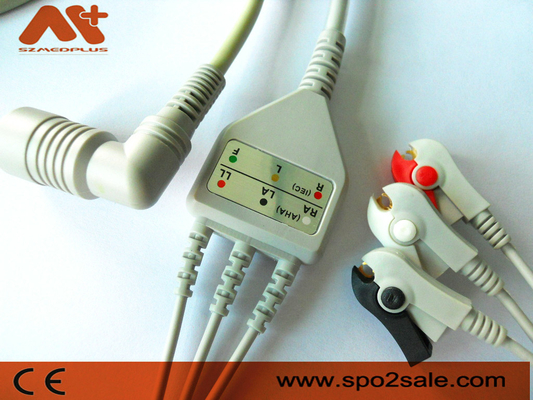 Omron > Colin BP-88, Kompatibel dengan BP-306 3 Klip Timbal Kabel EKG Sambungan Langsung