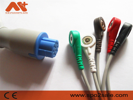 Datex Ohmeda Kompatibel 5 Lead Snap Kabel EKG Sambungan Langsung CB-72595R