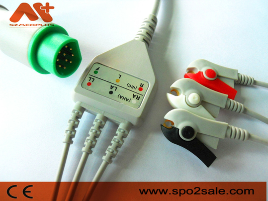 CFS 3 Memimpin Kabel Monitor Pasien 10 Pin Kabel Siemens Ecg