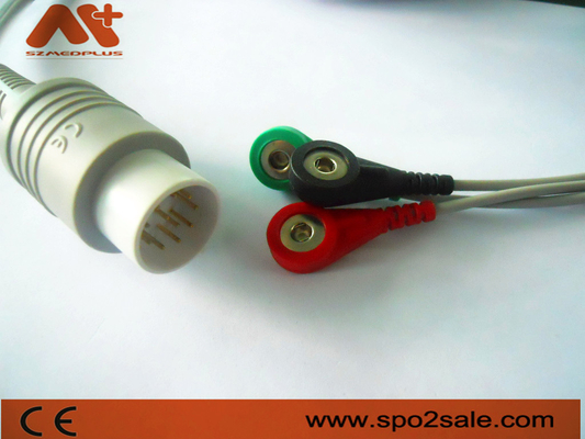 11 Pin Nihon Kohden Kabel EKG 3 Timbal CB-72353P Untuk Seri TEC