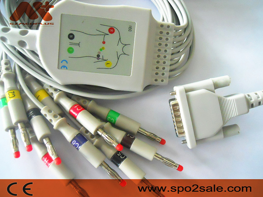 Kabel pasien eCG yang tidak dapat dilepas Untuk Elektrokardiograf Mindray R12